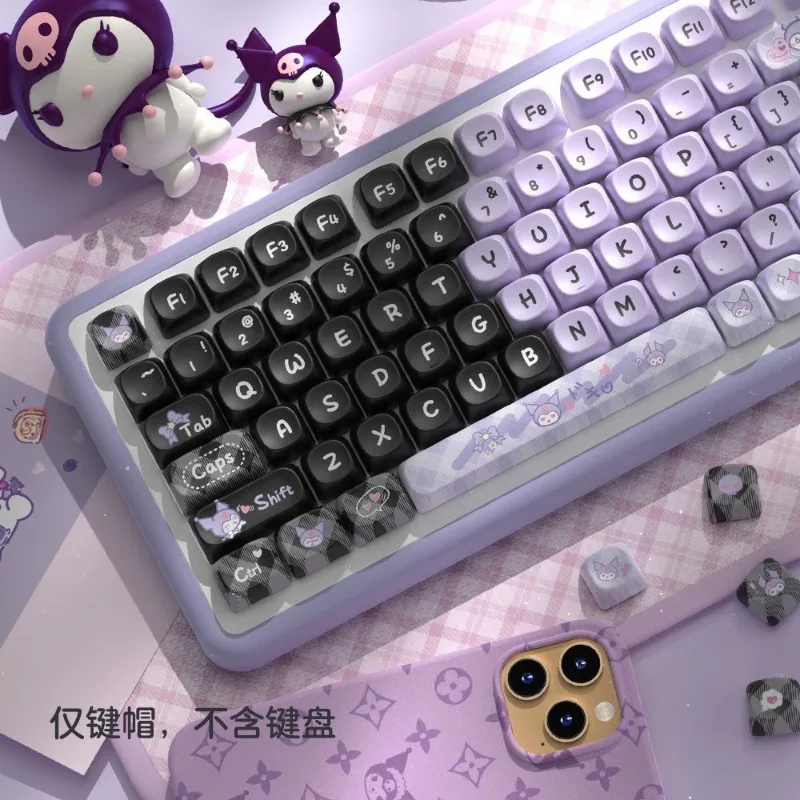 112 مفتاح سانريو Kawaii سينامورول أغطية المفاتيح الكرتون نمط PBT لوحة المفاتيح الميكانيكية مفتاح قبعات MCA ملحقات لوحة المفاتيح لطيف للغاية