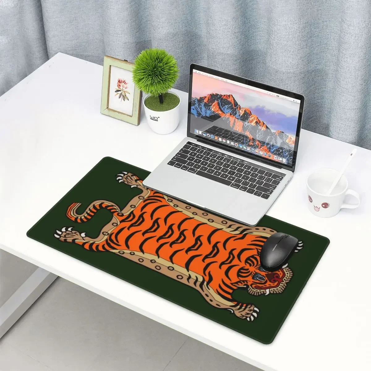 Large Mouse Pad TIBETAN TIGER RUG Gamer PC Laptop Mats Keyboard Carpet Computer Gaming Office Accessories Desk Mat