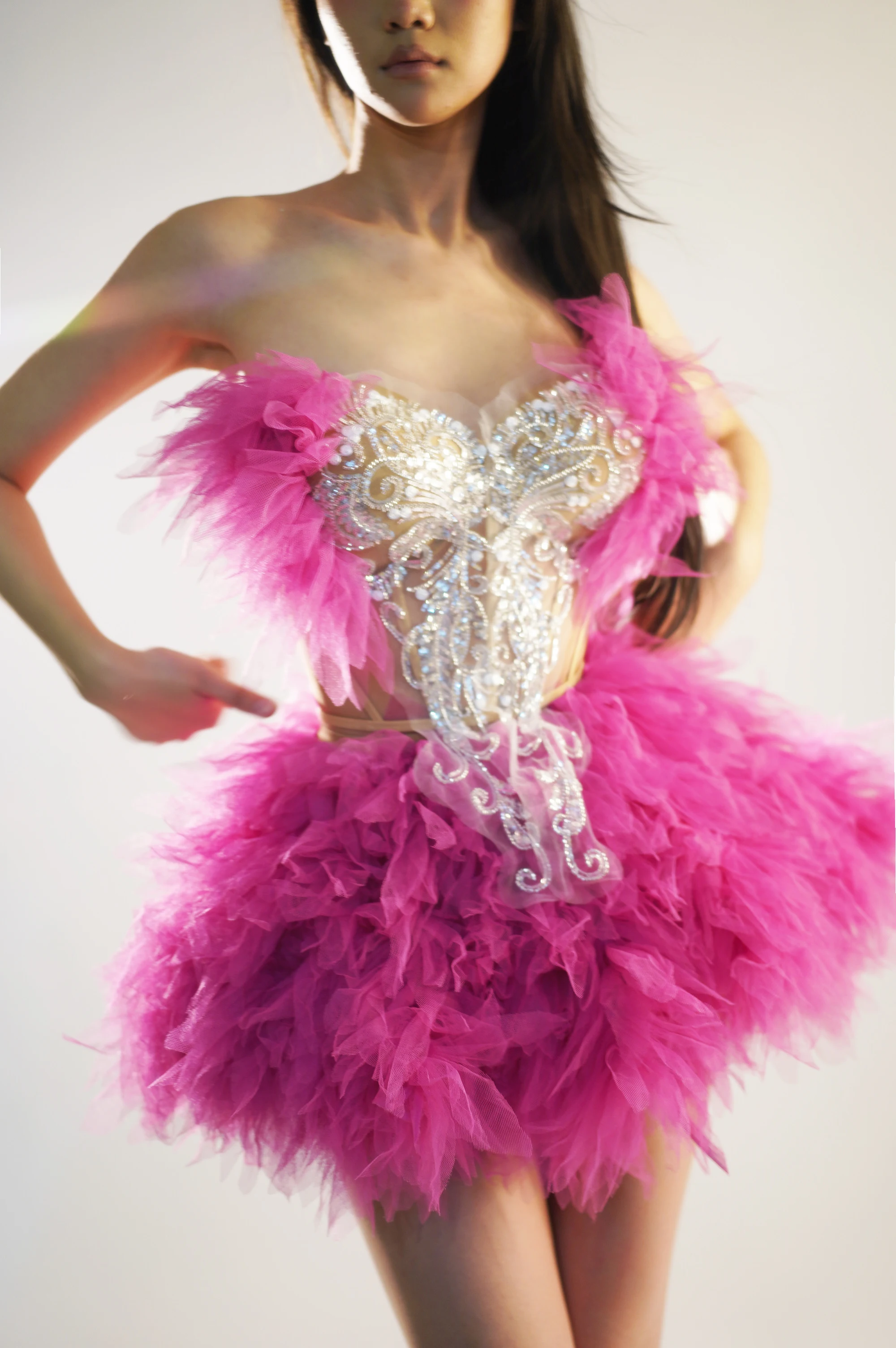 

Mini Sexy Strapless Twopiece Birthday Party Dress Champagne Womens Wear Bar And Nightclub Singer Dancer Stage Performancecostume