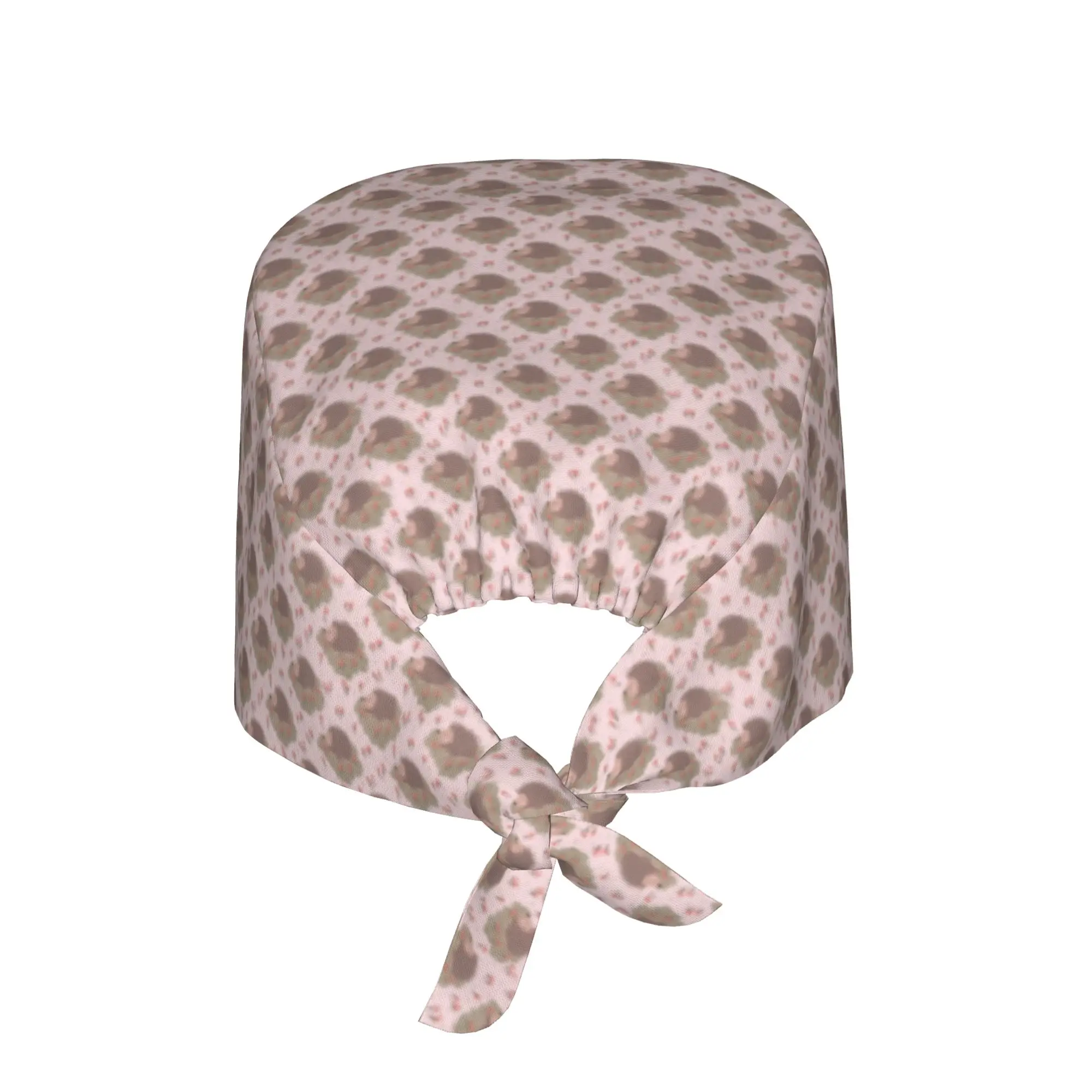 Sleepy Hedgehog Furze Pig Pink Working Cap Surgical Hats Men Women Small Mammal  Operating Room Cap Operator Hats Lab Works Hat
