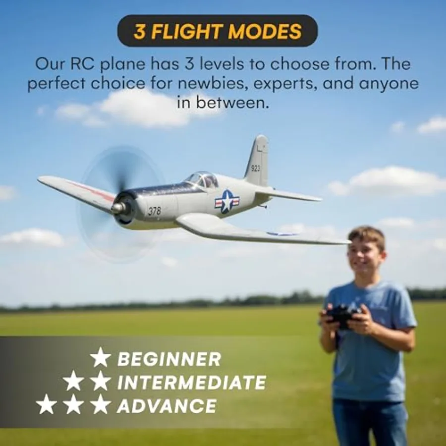 Remote Control Airplane for outdoor recreation, EPP foam, red and gray, ready-to-fly with propeller saver and 4-channel control