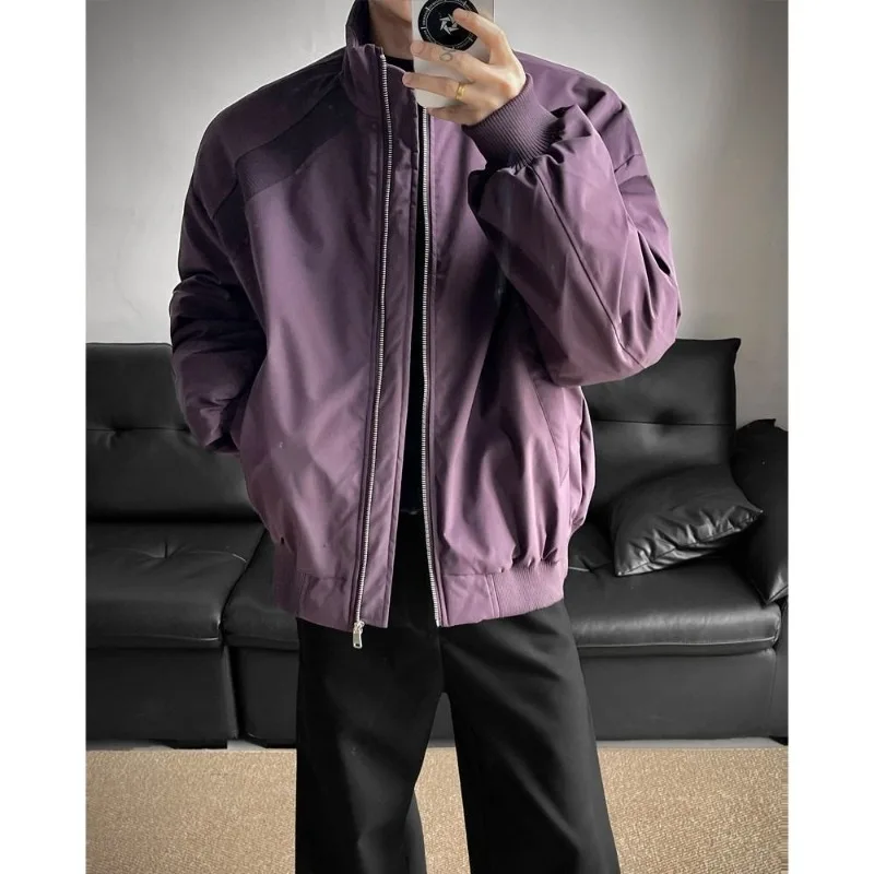 Mens Jacket Harajuku Winter Thick Hooded Cotton Puffer Coat Retro Couples Warm Bread Style Outerwear Casual Streetwear Fashion