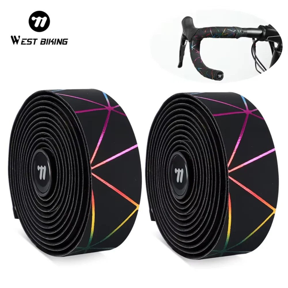 

WEST BIKING Bicycle Handlebar Tape Soft EVA PU Bike Bar Tape Professional Cycling Damping Anti-Vibration Wrap With 2 Bar Plugs