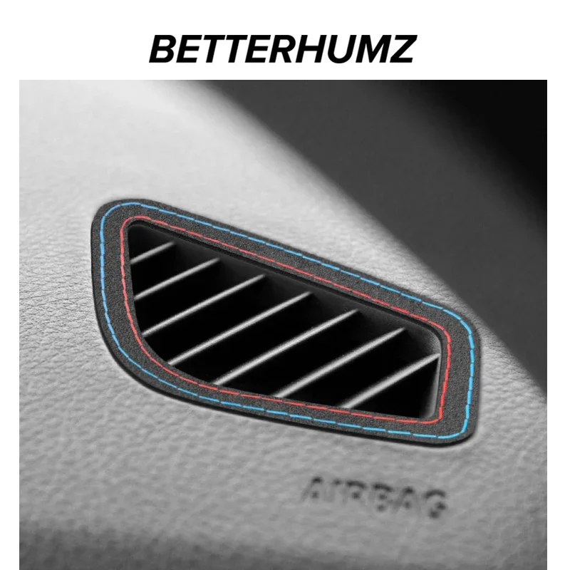 Betterhumz for BMW F30 F32 F34 F35 Car Interior Dashboard Side Air Vent Outlet Trim Frame Sticker Made of Alcantara  Accessories