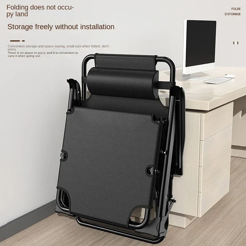 Lunch And Nap Dual Use Reclining Folding Lounge Chair Backrest Leisure Outdoor Fold Chair Portable Beach Chair Marching Beds
