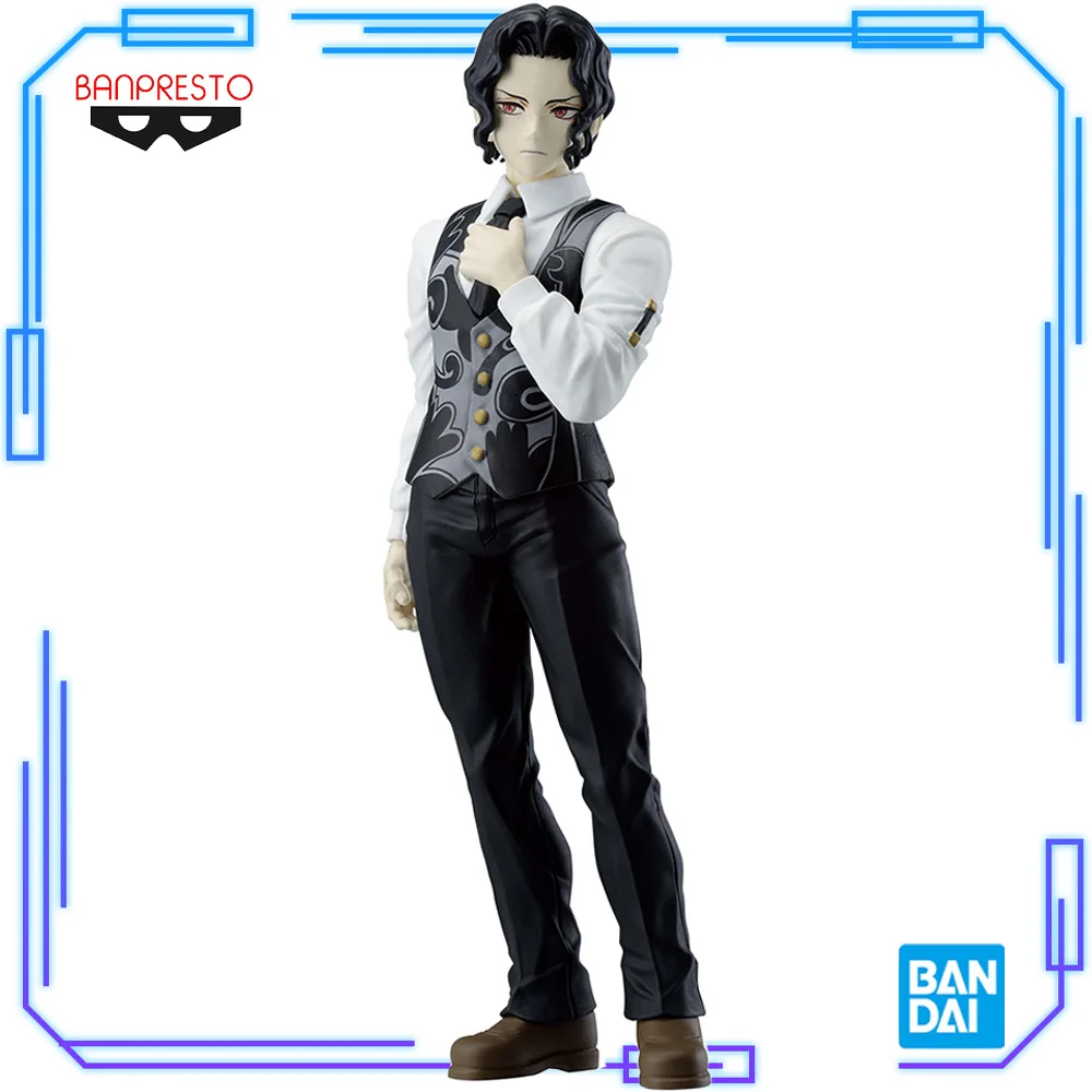 Em estoque bandai original genuíno banpresto anime demon slayer: kimetsu não yaiba kibutsuji muzan 17cm coleção modelo figura de brinquedo