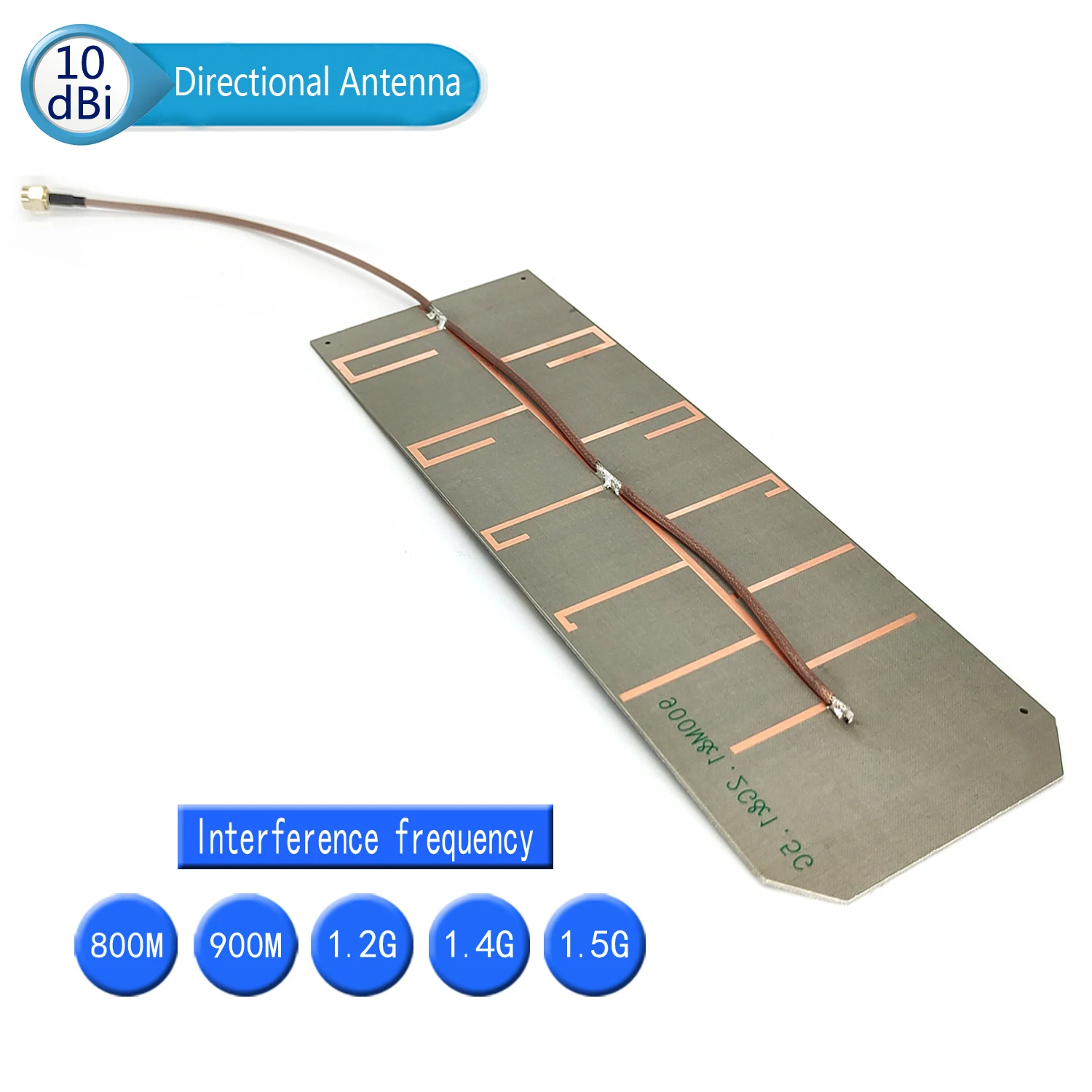 八木指向性アンテナ10dbi,900mhz〜930mhz,915mhz,pcb,250x90x1mm