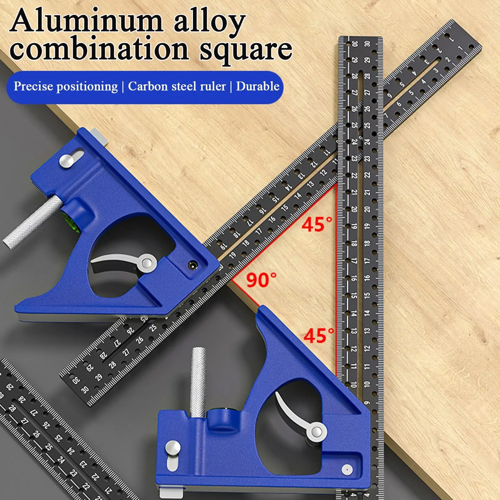 

Precision Combination Square - Metal & Woodworking Tool for Carpentry, Metal Fabrication, Cabinet Making & DIY Home Improvement