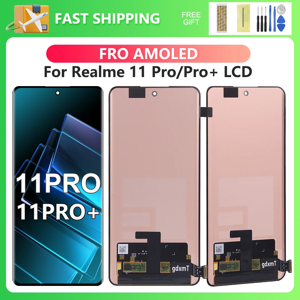 

Для OPPO Realme 11 Pro RMX3771 6,7 ''AMOLED для Realme 11 Pro Plus RMX3740 ЖК-дисплей с цифровым преобразователем сенсорного экрана в сборе, замена