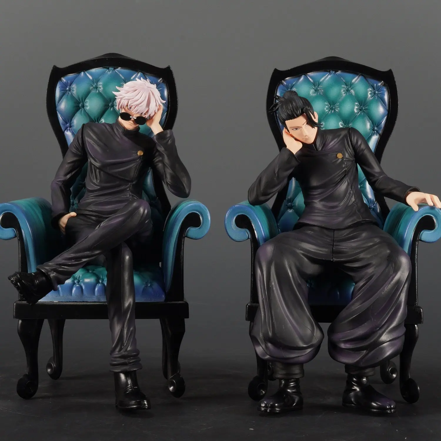 Figuras de acción de Anime Jujutsu Kaisen Gojo Satoru de 24 cm, posición sentada, decoración de PVC, juguetes de colección, regalo de cumpleaños para niños