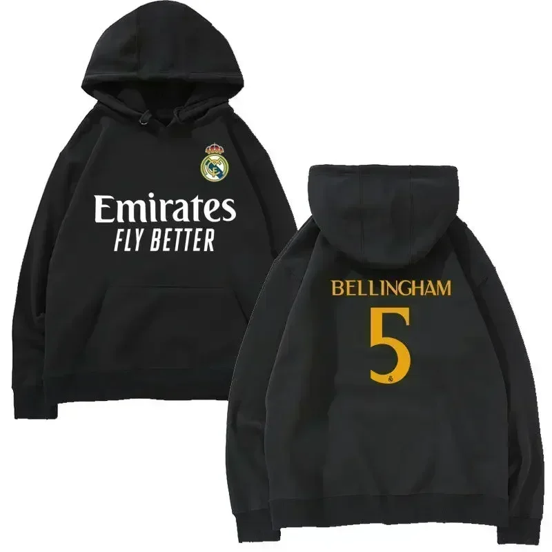 Bellingham Real Madrid mujeres suéter con capucha Real Madrid primavera otoño sudaderas con capucha nuevo grueso fútbol deportes Casual cómodo