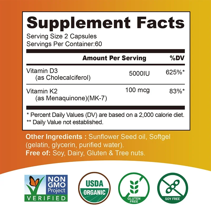 فيتامين د3 + ك2 - يعزز امتصاص الكالسيوم وصحة العظام والمفاصل ويعزز المناعة #2