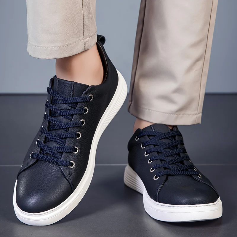 Genuine leather men's board shoes Classic minimalist design style Office and driving Daily Office Business Party Quality shoes