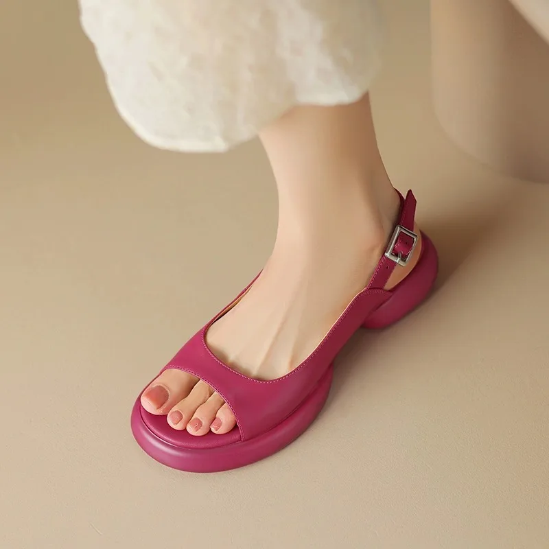 Summer Women Open Toe Sandal Comfort Handiness Fish Head Shoes Girl Fashion Leisure Retro Simple Sandals
