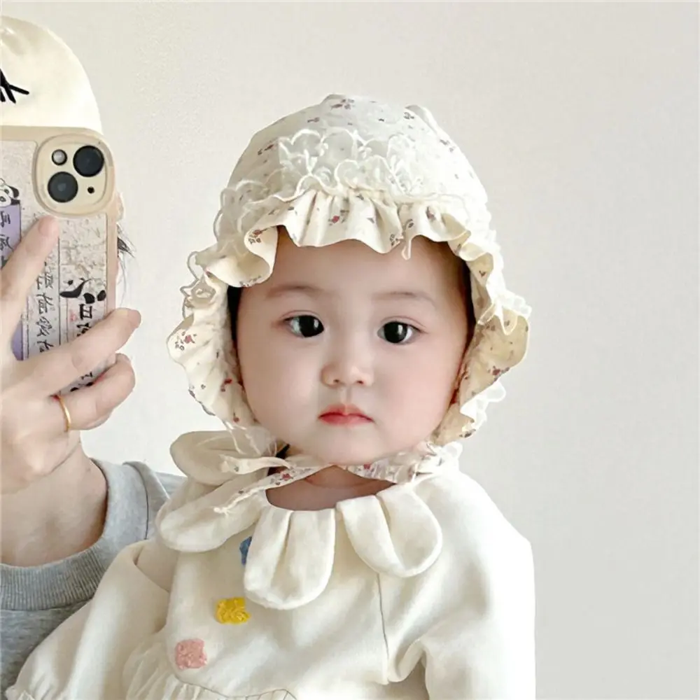 

Casual Lace Ruffle Newborn Sun Hat Sweet Princess Infant Bucket Hat Sunscreen Cute Baby Fisherman Hat Kids