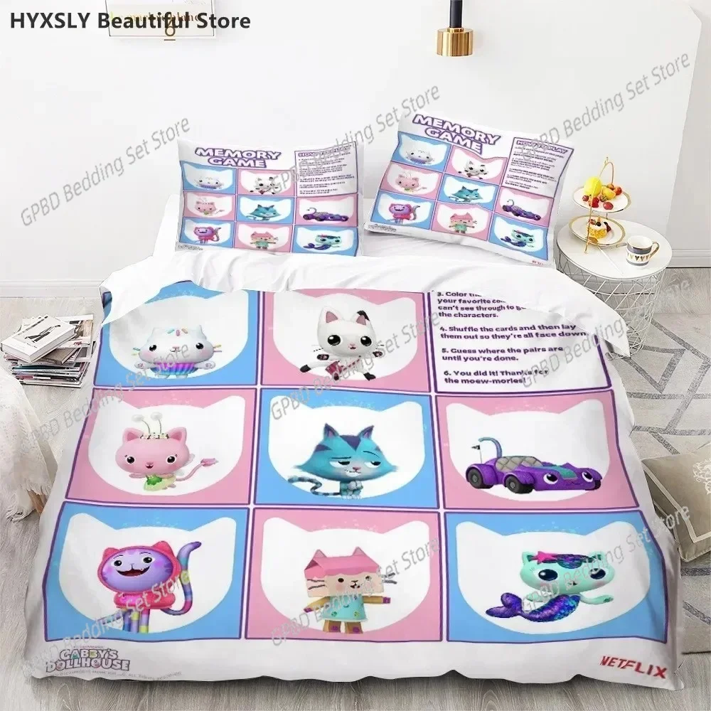 

Gabby's Dollhouse Bedding Set Single Twin Double Queen King Cal King Size Bed Linen Set