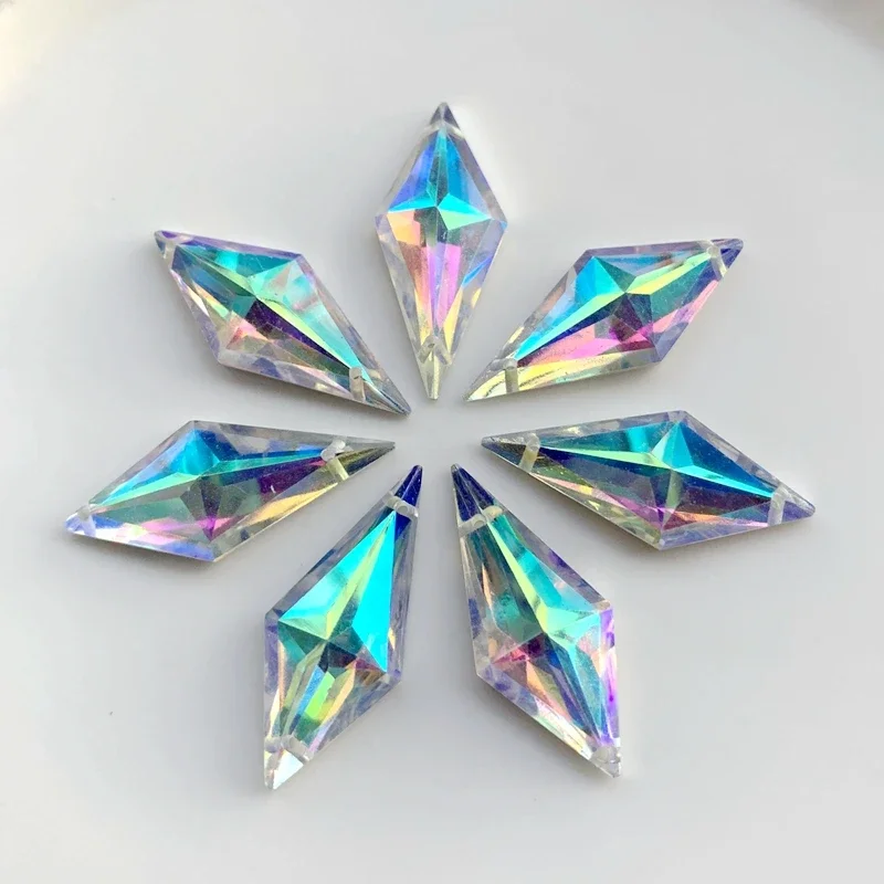 Bianco AB Strass Occhio del Cavallo e del Diamante/Waterdrop/Cristallo Del Diamante di Scintillio Pietre di abbigliamento FAI DA TE Decorazioni dei