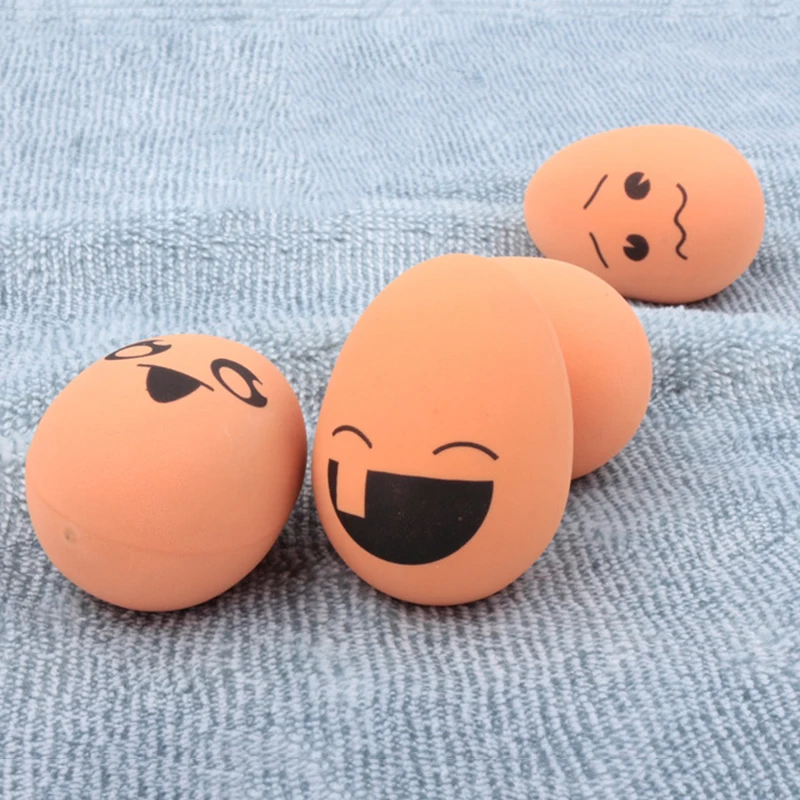 Bouncing Ball Egg Emotion Ball Pet Ball Chew Toys Egg Shape Dog Cat Puppy Molar Toy Funny Decompression Toys Random