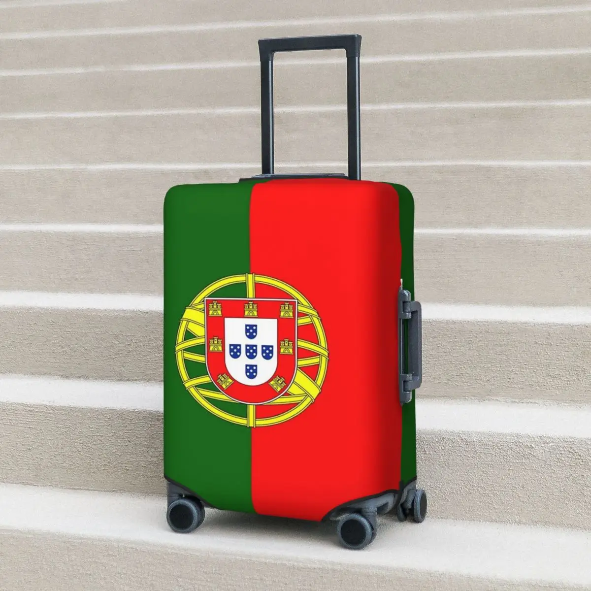 

Flag Of Portugal Suitcase Cover Protection Elastic Travel Luggage Protector Covers for 18-32 Inch