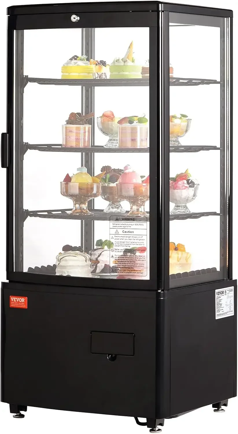 XC-78L(1R) Cake Refrigerated 3 Cu.Ft./85L Countertop Pastry, Commercial Display Case with LED Lighting, TURBO, Frost-Free Air-Co