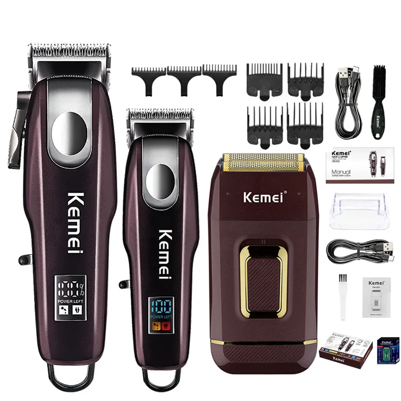Kemei Professional Hair Clippers Kit,Rechargeable Hair Trimmer