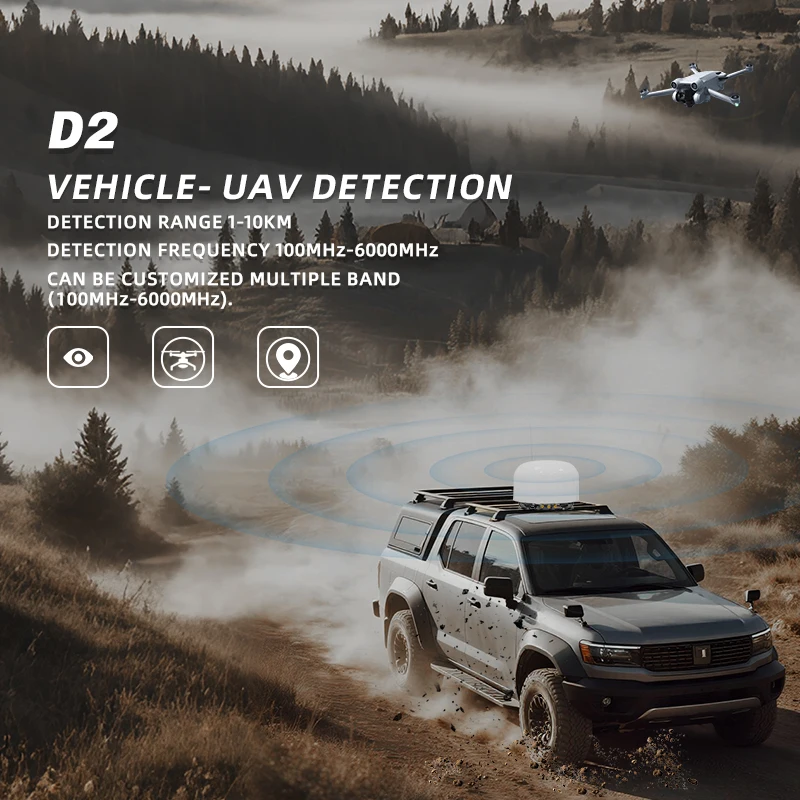 10KM Omni Detector Range 100MHz-6000MHz Position FPV Security & Protection Product