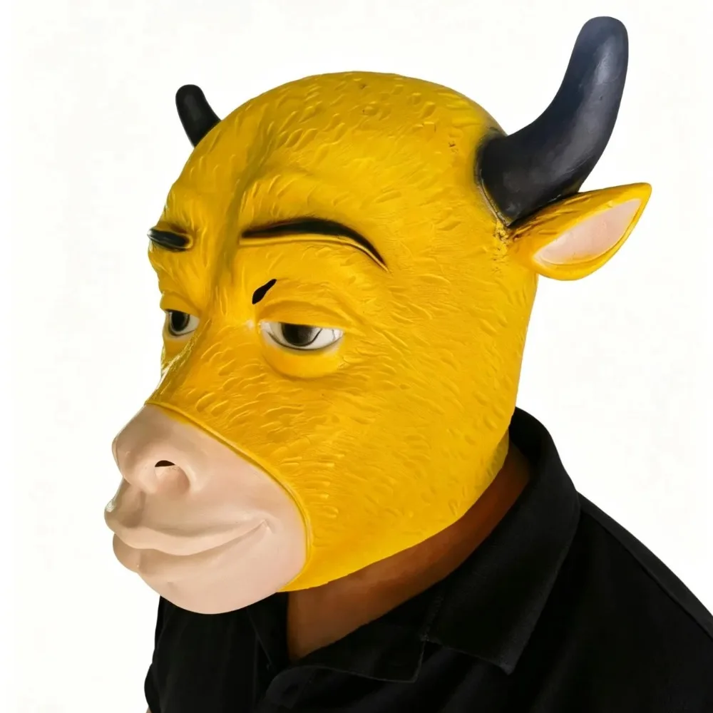 Niu Lai Mask Latex Head Cover Animal Cow Halloween Masquerade Party Cosplay Costume Props Accessories 6