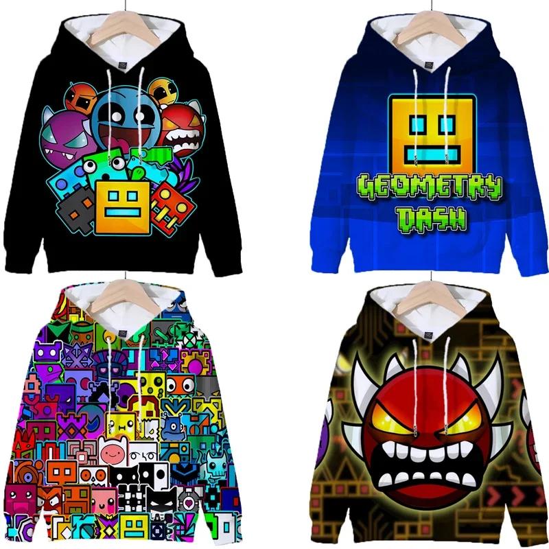 

Kids 3D Print Geometry Dash Hoodies Boys Long Sleeves Cartoon Sweatshirt Baby Girls Tracksuit Children Clothing Autumn Pullover