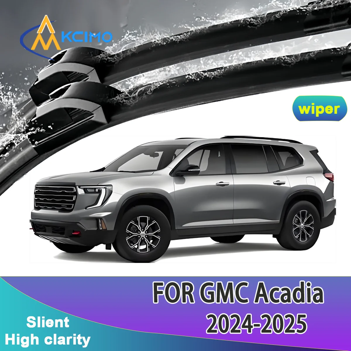 

2pcs Quality Front Wipers Silent Black Car Rain Brush Suitable for GMC Acadia 2024-2025 Windshield Auto Wipers Windscreen Blade
