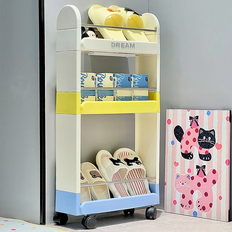 Slim Storage Cart, Rolling Storage Rack, Narrow Space Organizer with Wheels for Laundry Room, Bathroom, Kitchen and Living Room