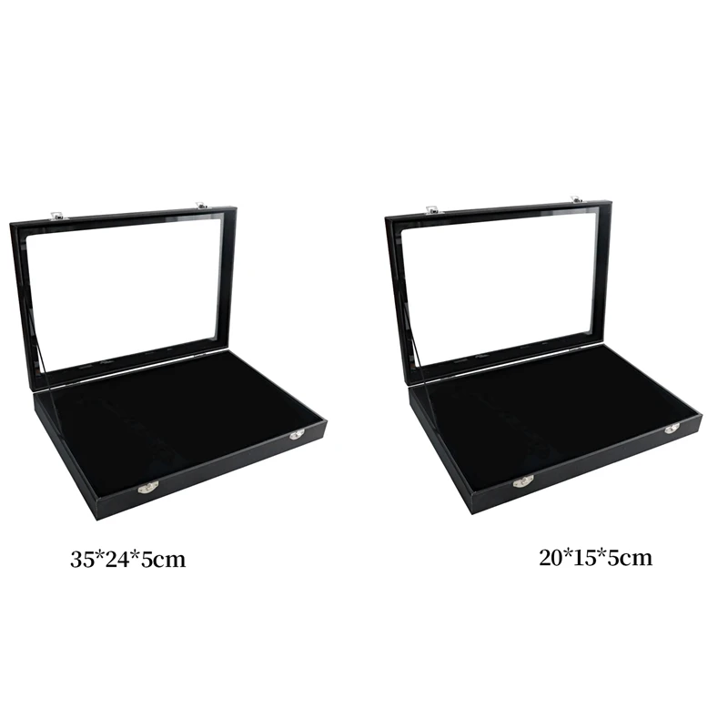 Kotak penyimpanan lencana transparan tahan debu kotak bros penyangga pajangan medali, bingkai pajangan Koleksi medali perhiasan, L mudah digunakan