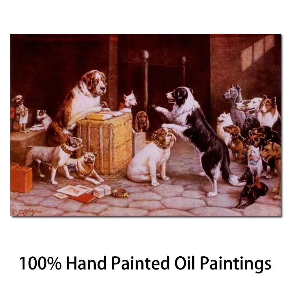 

Handmade Oil Painting Dogs Playing Poker Breach of Promise Suit Cassius Marcellus Coolidge Canvas Art Animal Wall Picture Gift