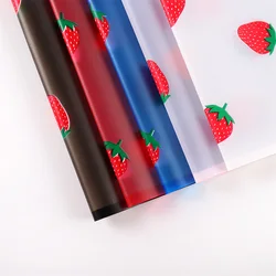 5pcs/pack Strawberry Flower Wrapping Paper Korean Style Gift Grinding Edge Rose Packing Florist Bouquet Wrapping Material