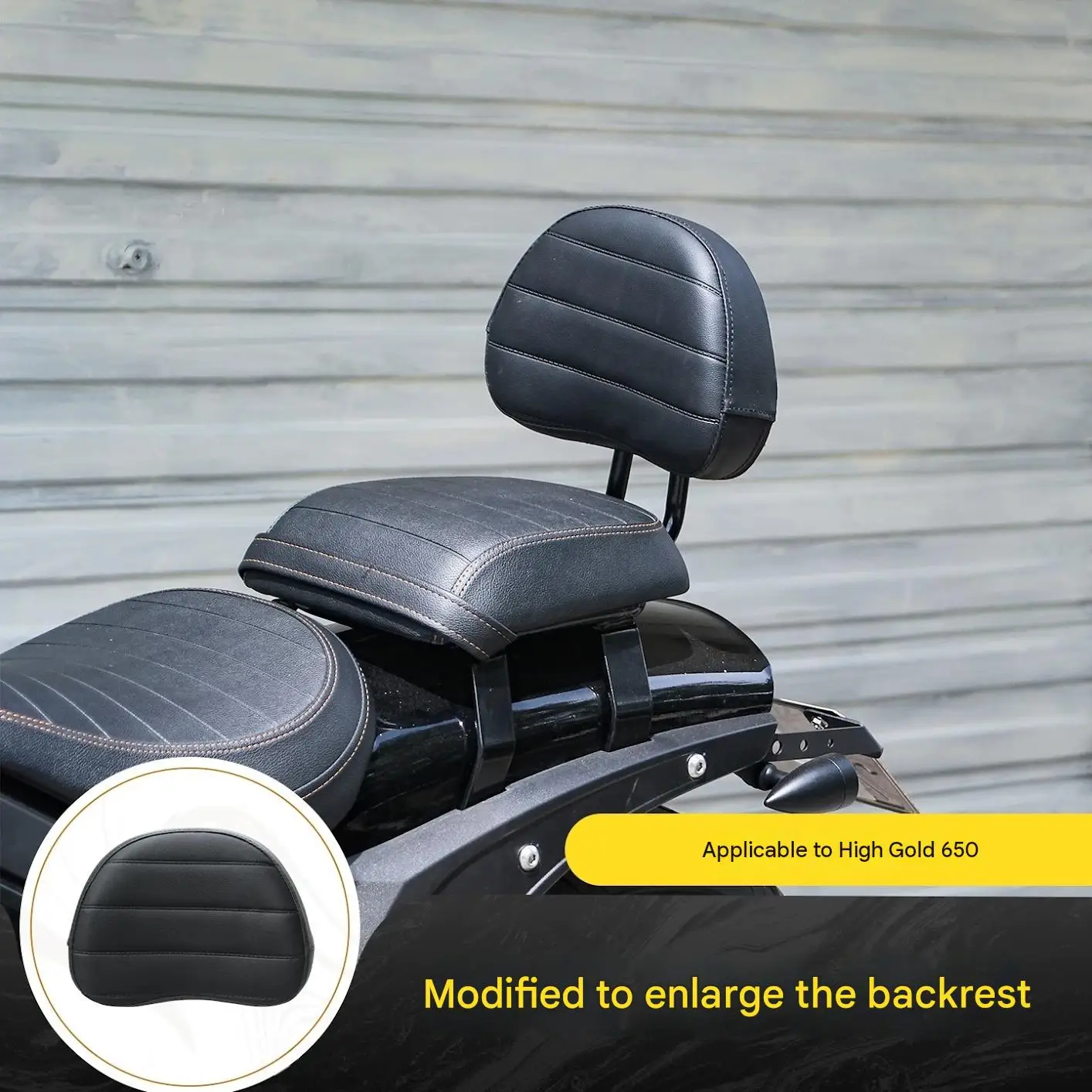 For GAOKIN Thor650 Motorcycle Enlarged Rear Seat with Lumbar Support Wider Backrest for Extended Lumbar Comfort Edge Details Not