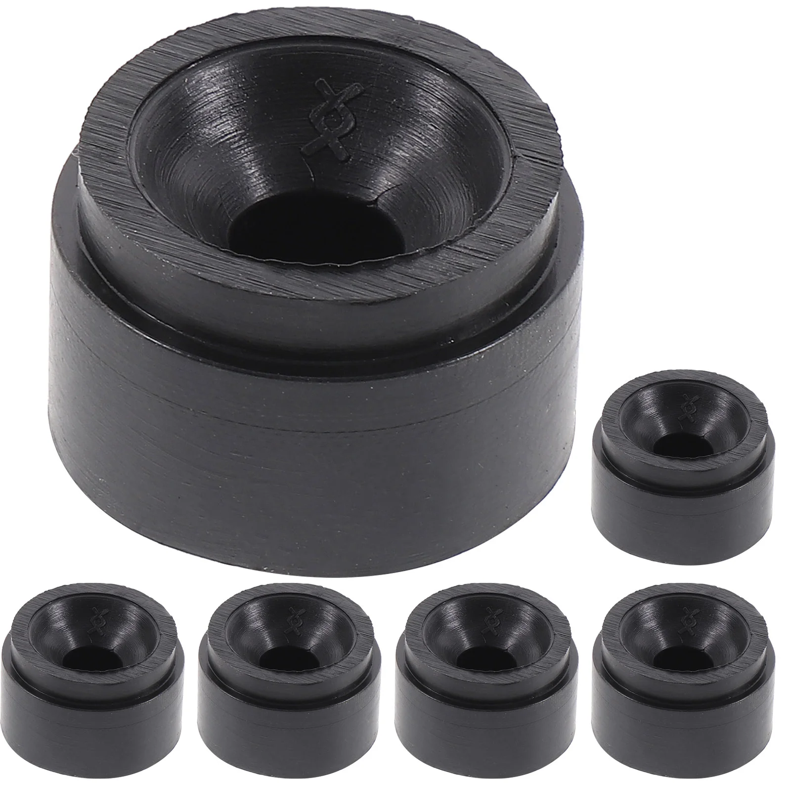 6 Pcs Car Engine Cover Shock-absorbing Rubber Pad Shock-proof Gasket Anti Collision Cushion Muffler Noise Reduction