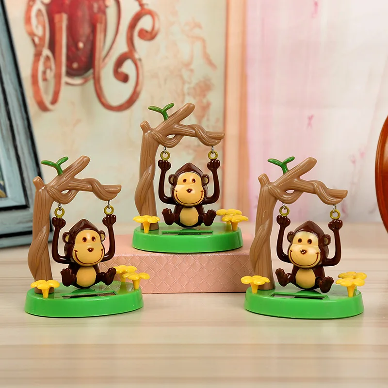 Acessórios de energia solar balançando cabeça boneca balanço macaco presente criativo decoração interior acessórios do carro brinquedos engraçados 1 pçs