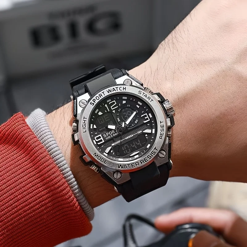 

Многофункциональные часы с ночником и двойным дисплеем для студентов и студентов, молодежные занятия спортом на открытом воздухе, водонепроницаемые электронные часы