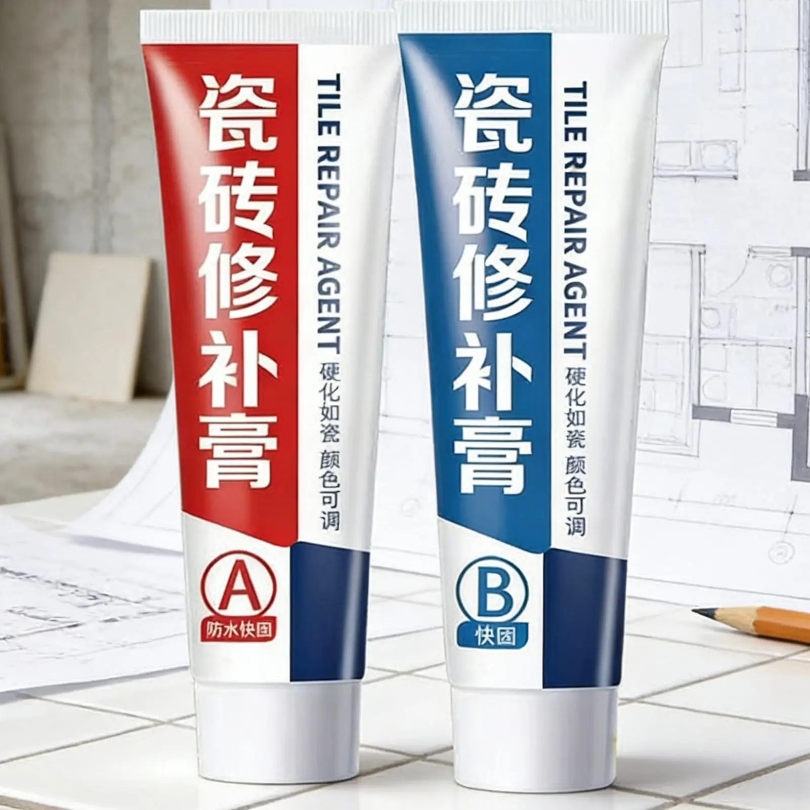 2pcs 50ml Ceramic Tile Adhesive Floor Tile Adhesive Floor Crack Glue Ceramic Repair Adhesive For Ceiling Tile Ceramic Marble