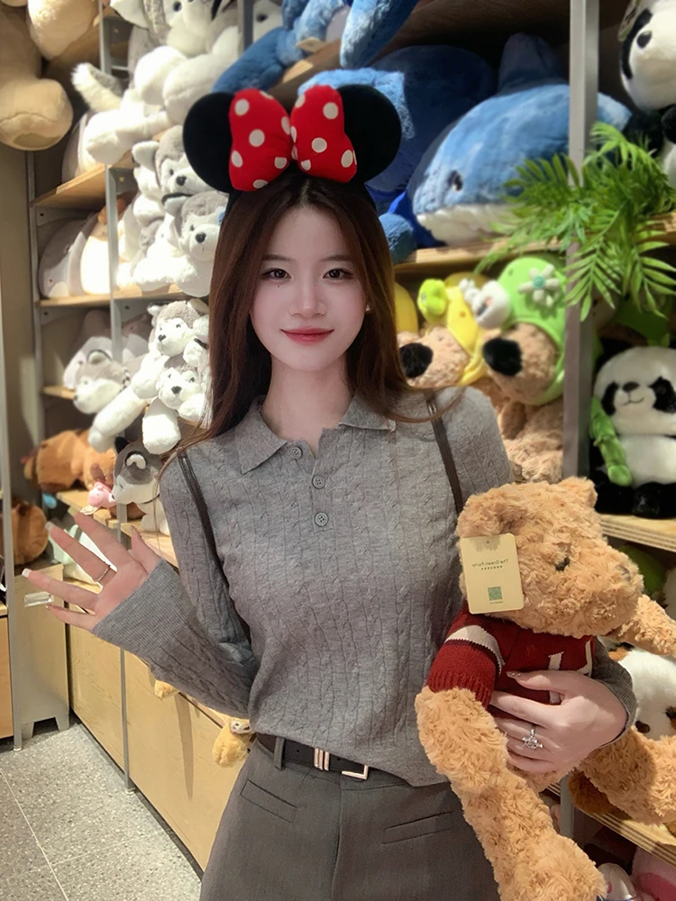 

Women's Ne Knitted Sweater ort Sve Long Sve Base irt Inner Wear ey Twist Autumn Winter New Arrival