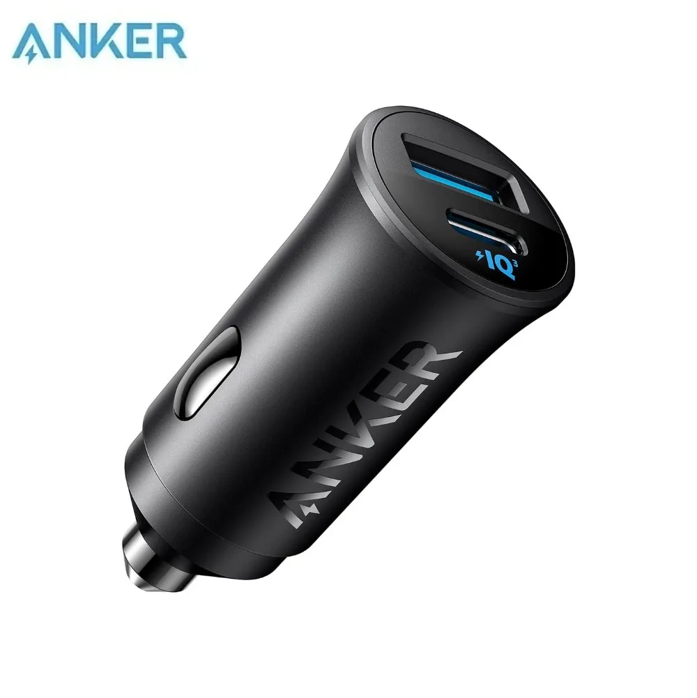 Anker A2741 30W Car Charger, USB-C PPS PD QC3.0 Fast Charger Dual Port Mini Car Adapter For iPhone Samsung