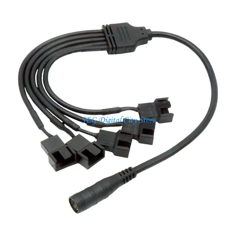 U75B Universal DC5.5x2.1mm To 4Pin Fan Power Extension Cord Line 37cm Length Compatible for Most Cooling Fan