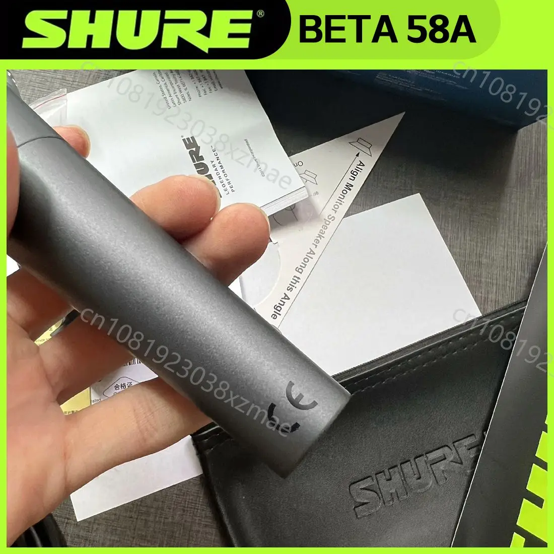 Shure BETA 58A Microfone com Fio, Microfone Portátil Dinâmico para Performance, Vocais de Festa ao Vivo, Karaoke Stage Mic, Drop Shipping