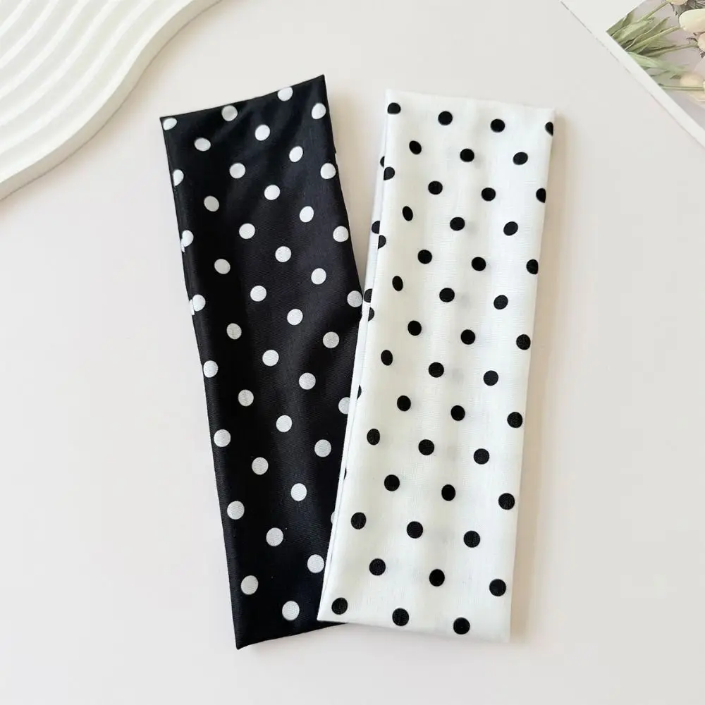 Retro Adjustable Polka Dot Headband Stretch Elastic Yoga Elastic Hair Band Funny Costume Charm Sport Headscarf Sport