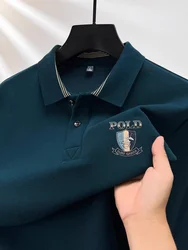 Comfortable cotton long sleeved men's luxurious polo shirt autumn fashion brand exquisite badge embroidery golf casual T-shirt
