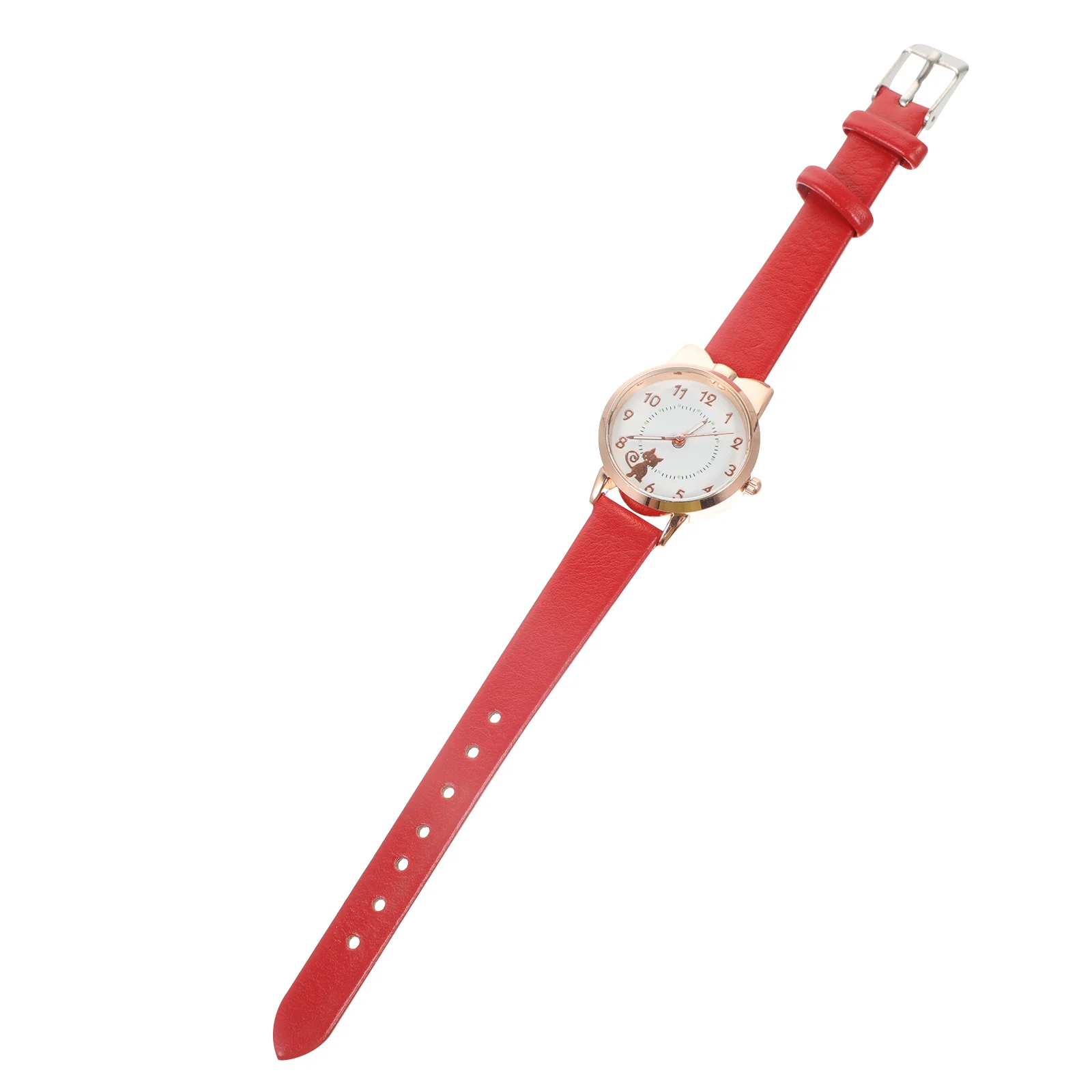 

Luminous Student Watch Fashion Quartz Kitten Personality Strap Band Wristwatch Red Ladies