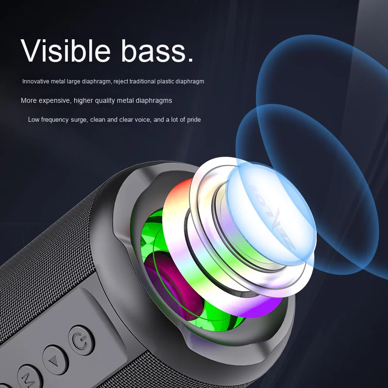 S46 Portable Car Subwoofer Wireless for Bluetooth Audio Speaker LED  5W Output Battery for Home Theatre Outdo