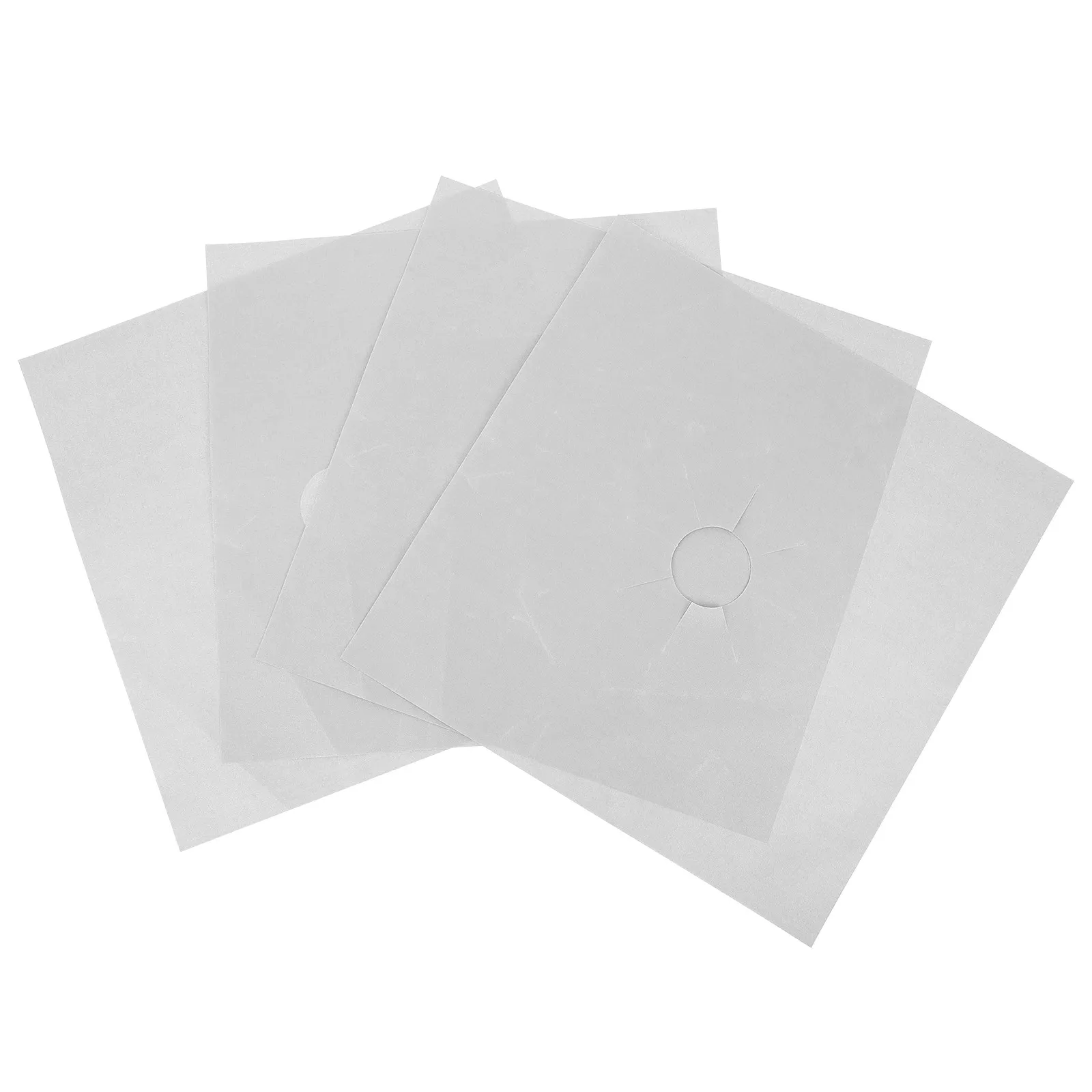 4Pcs Heat Resistant Gas Stove Cover Protectors with Pre-Cut Center Hole for Easy Cleaning Gas Stove Cover Kitchen Supplies