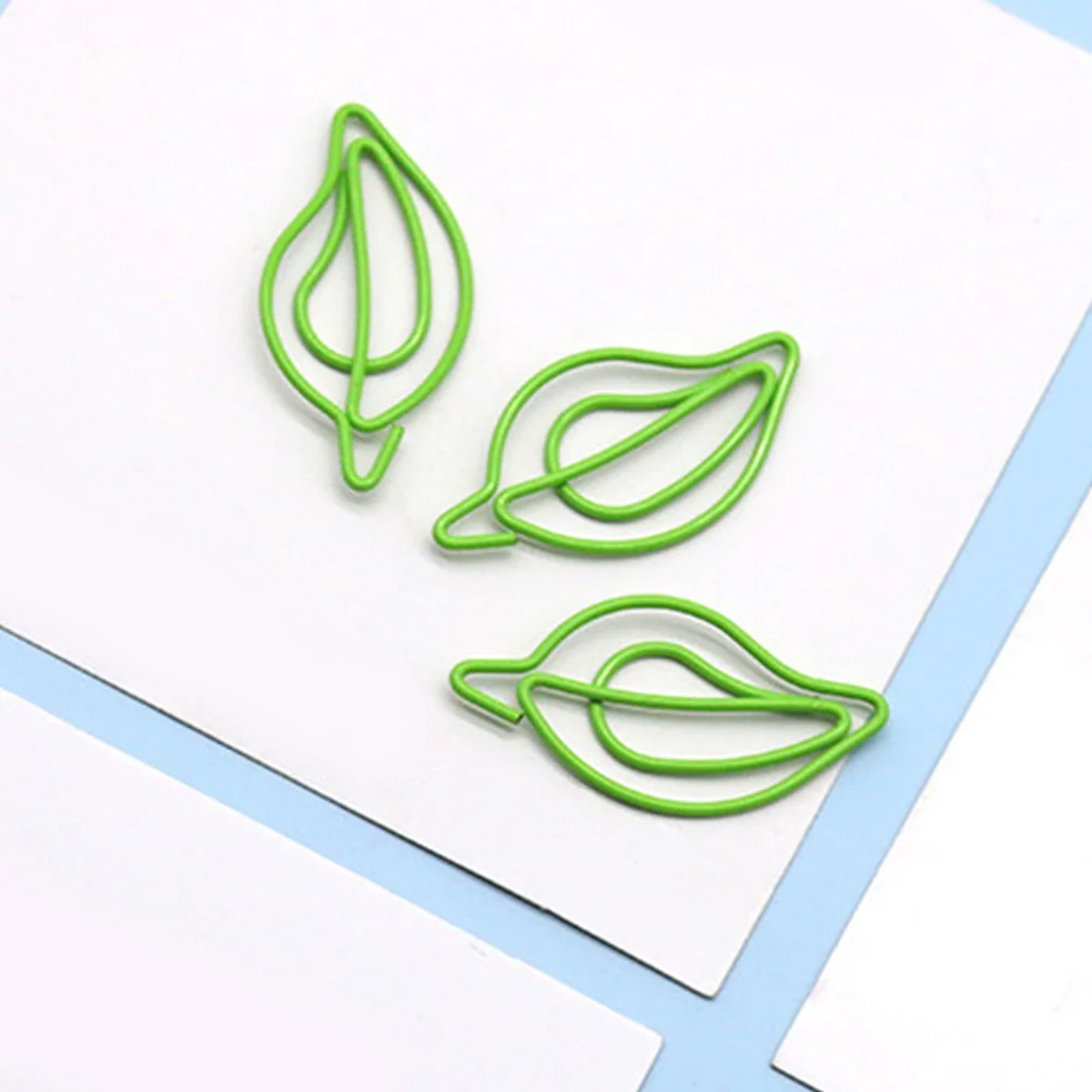 50 قطعة من مشابك الورق على شكل ورقة شجر، مشبك ورق ملون فريد من نوعه، مشابك ورق صغيرة متعددة الوظائف لملف المنزل والمكتب #6