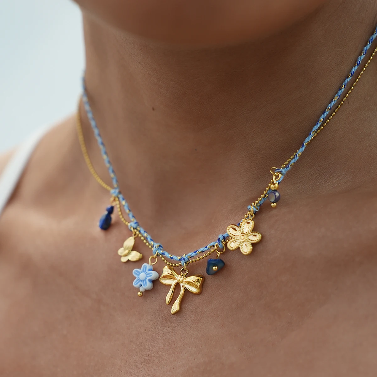 

Butterfly Flower Shell Pearl Pendant Necklace Stainless Steel Waterproof 18K Gold Plated Fashion Women Jewelry Ornaments Gift