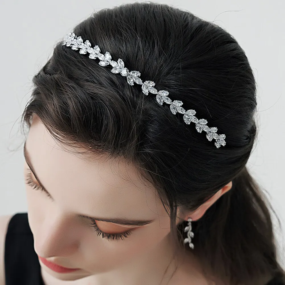 Fashion Good Quality Zirconia Zircon Wedding Bride Headband Handmade Bridal Party Hairband Daily Headpiece for Women Headdresses